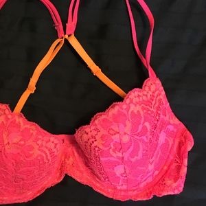 32D victoria's secret Pink demi cup bra- hot pink